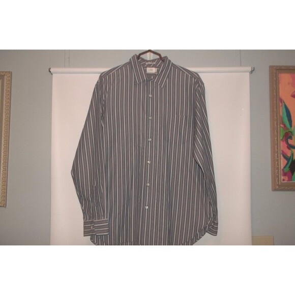 J CREW Button Front Striped Shirt Size L LARGE (16-16 1/2) - Picture 1 of 4